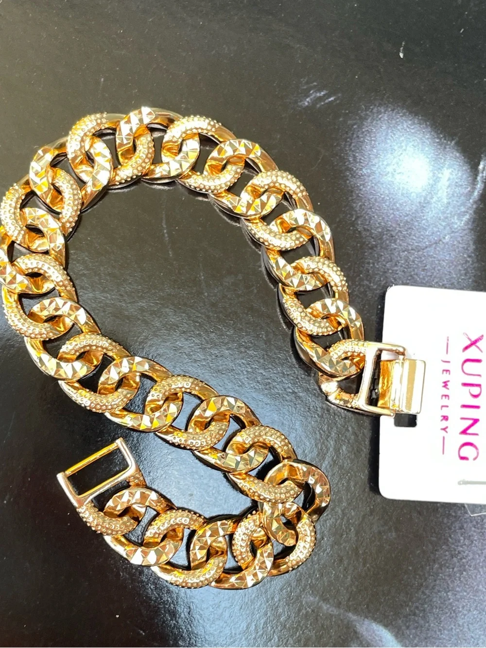Gold Pavé Cuban Link Bracelet. Unisex